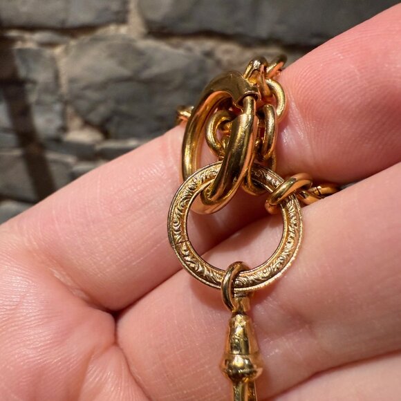 Chanel Vintage Gold Plated Bag Charm Triple Chains Necklace Belt - Picture 8 of 16